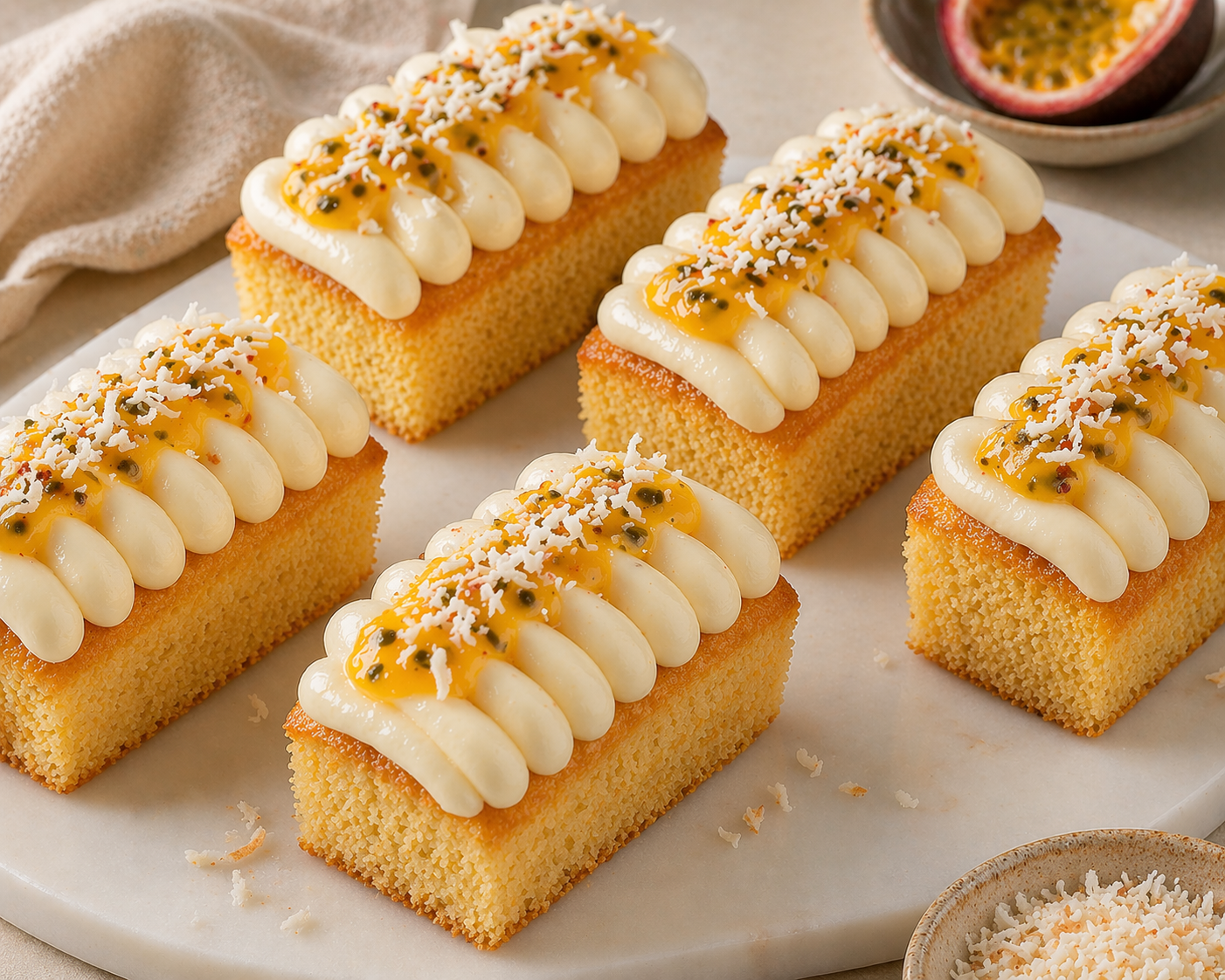 Coconut Passionfruit Mini Loaf