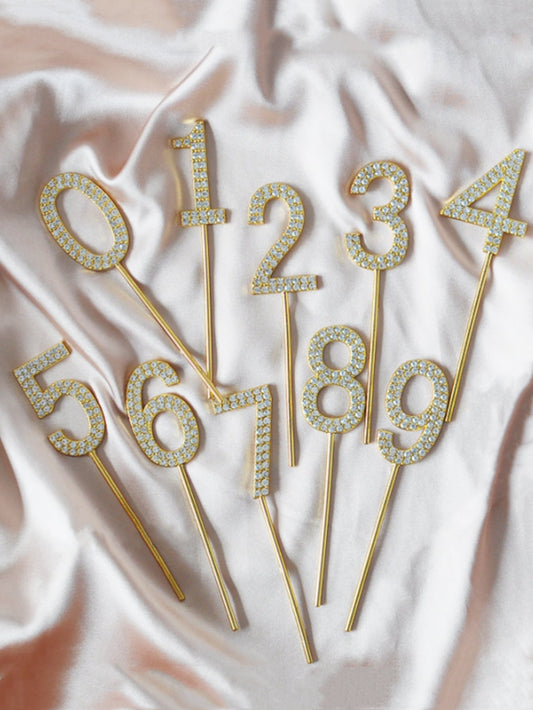 Number Diamante Cake Topper