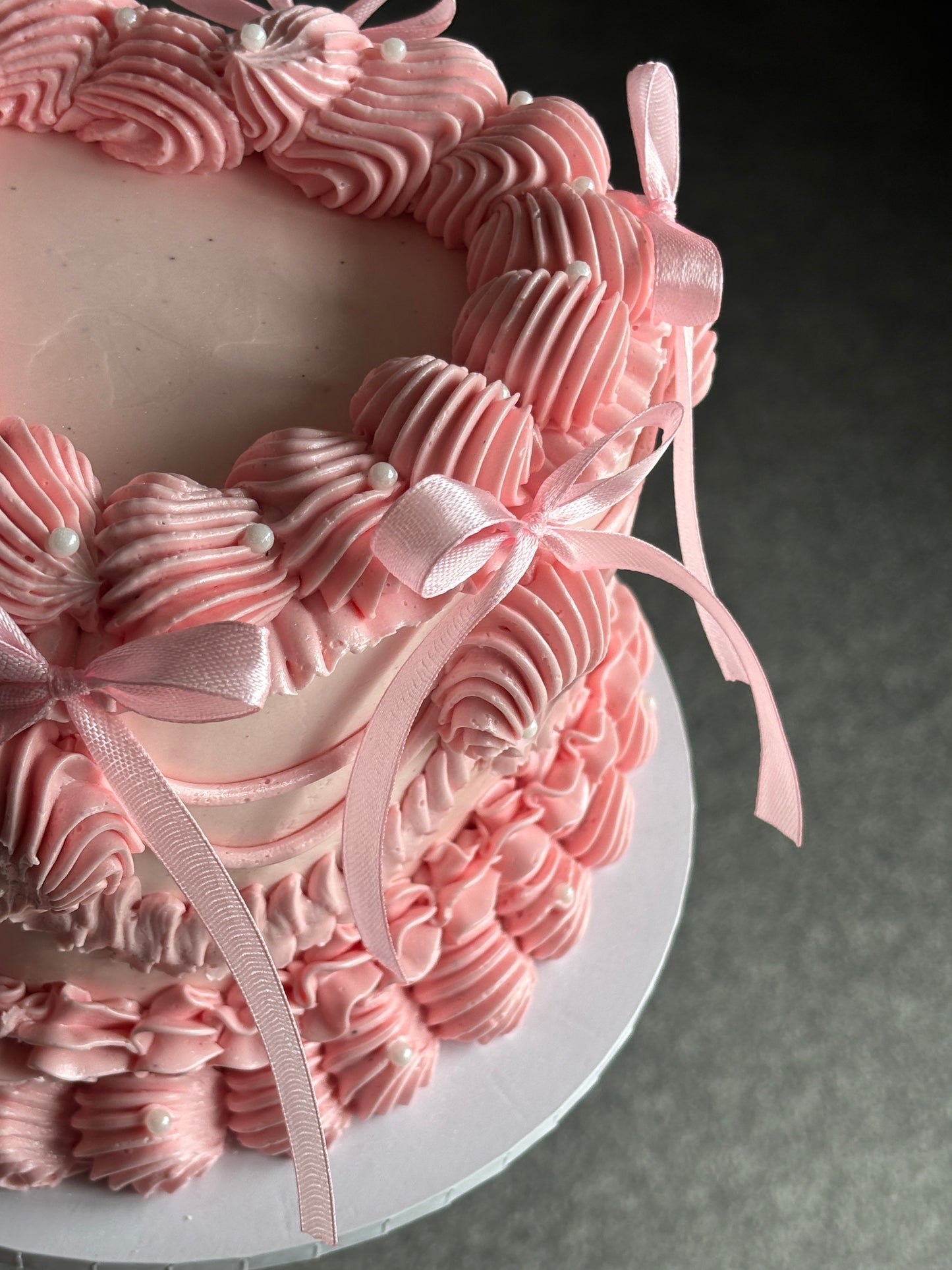 Ruffled Vintage Heart Cake