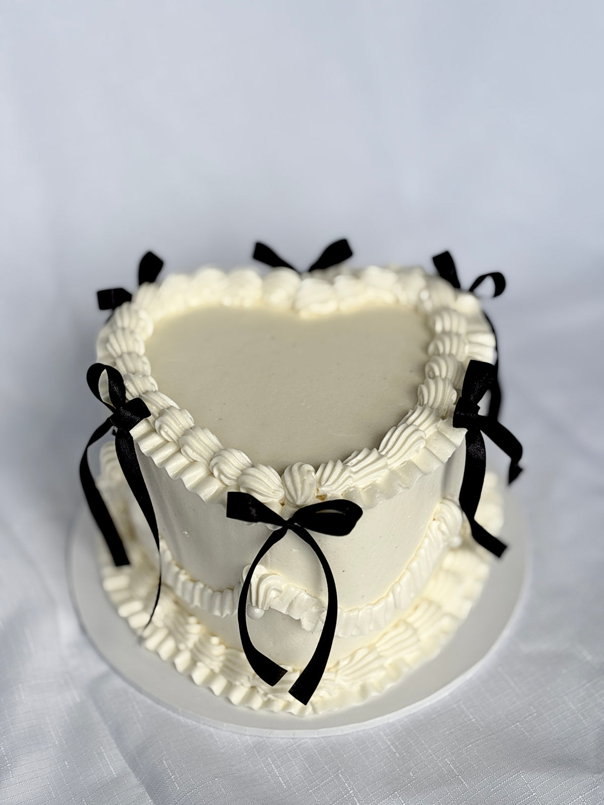 Ruffled Vintage Heart Cake